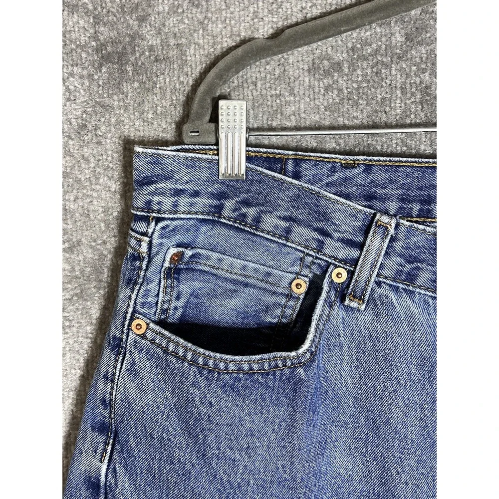 Levis 505‎ Jeans Mens Size 40x29 Blue Distressed Denim Cotton Straight Leg